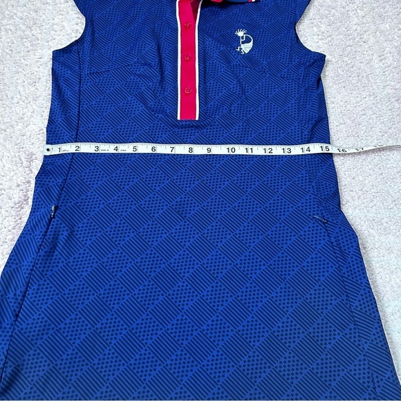 San Soleil Navy Golf Dress with Red and White Accents Size Small Stars Stripes - Picture 9 of 11